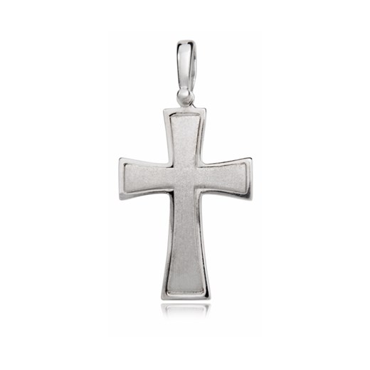 Srebrny rodowany krzyżyk krzyż piaskowany srebro 925 KKS0005