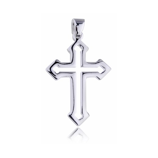 Srebrny rodowany krzyżyk krzyż gładki polerowany połysk srebro 925 KKS0016