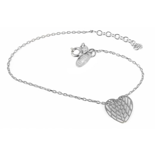 Rodowana srebrna bransoletka gwiazd celebrytka ażurowe serce heart srebro 925 B033S