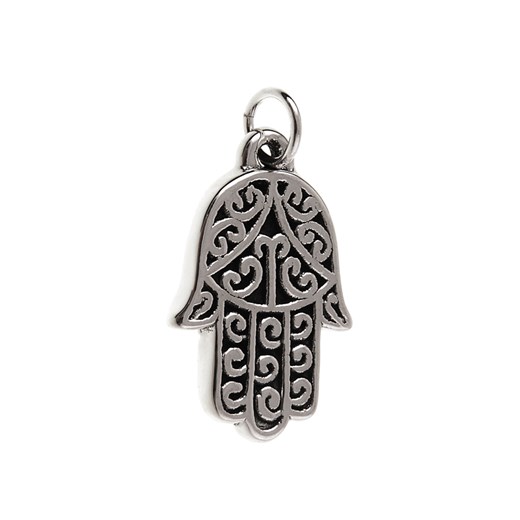 Elegancki oksydowany srebrny wisiorek amulet dłoń hamsa ręka fatimy srebro 925 W0206