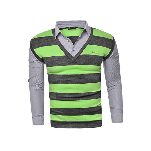 Męski sweter R932 - zielony Risardi  M 