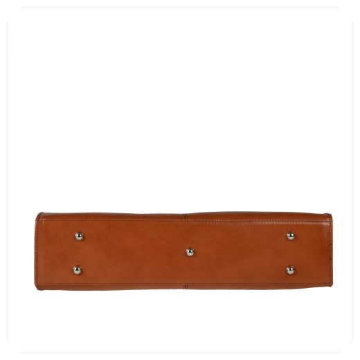 Elegancka aktówka skórzana xl camel brazowy Borse In Pelle melon.pl