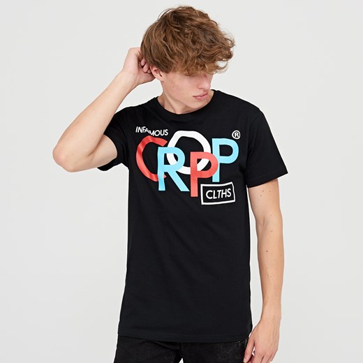 Cropp - T-shirt z nadrukiem - Czarny czarny Cropp XL 