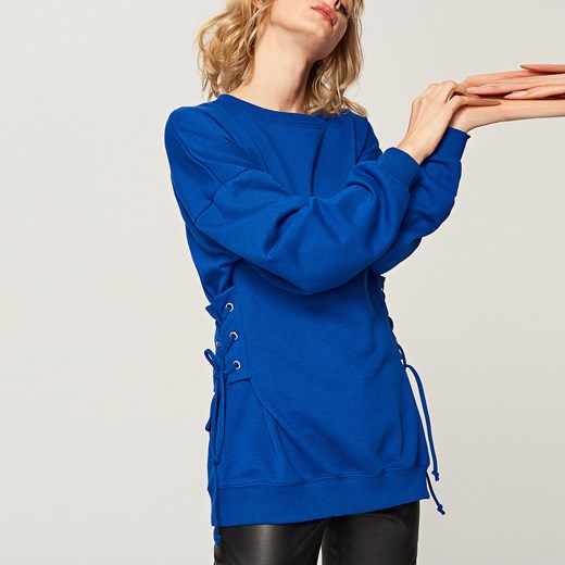 Reserved - Bluza z gorsetowym wiązaniem - Niebieski Reserved niebieski XS 