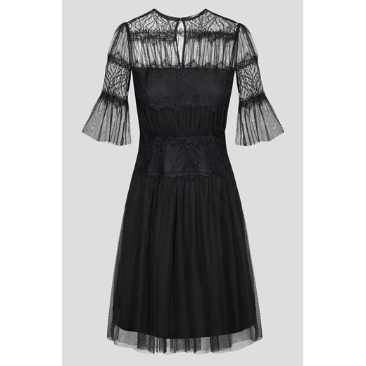 Rozkloszowana sukienka z koronką czarny Orsay 34 orsay.com