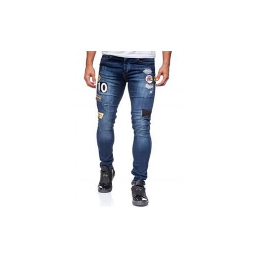 Spodnie jeansowe męskie granatowe Denley 298