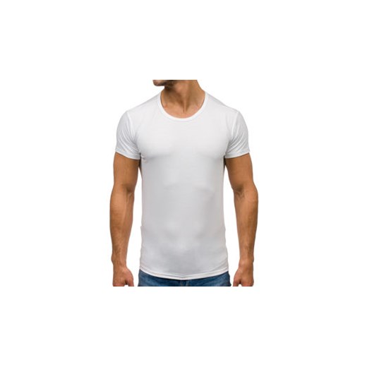 T-shirt męski bez nadruku biały Denley 2006