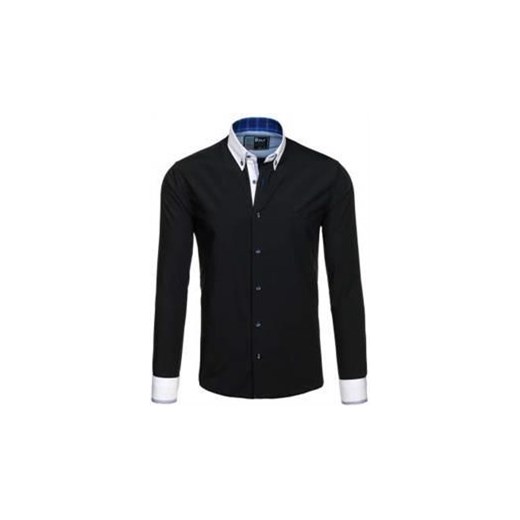 Koszula męska elegancka z długim rękawem czarna Bolf 5766-1