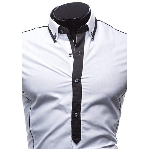 Koszula męska elegancka z długim rękawem biała Bolf 5755