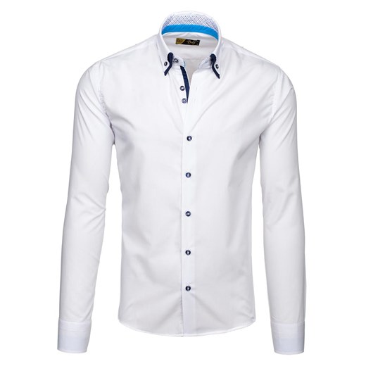 Koszula męska elegancka z długim rękawem biała Bolf 6898-1