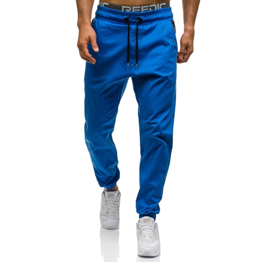 Spodnie joggery męskie niebieskie Denley 0449