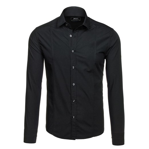 Koszula męska elegancka z długim rękawem czarna Bolf 6944
