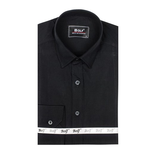 Koszula męska elegancka z długim rękawem czarna Bolf 6944