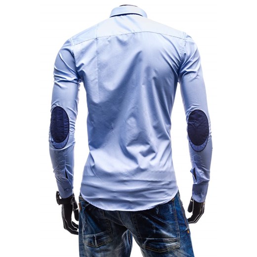 Koszula męska elegancka z długim rękawem błękitna Bolf 4706