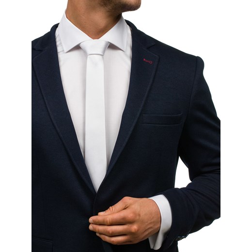 Elegancki krawat męski biały Denley K001