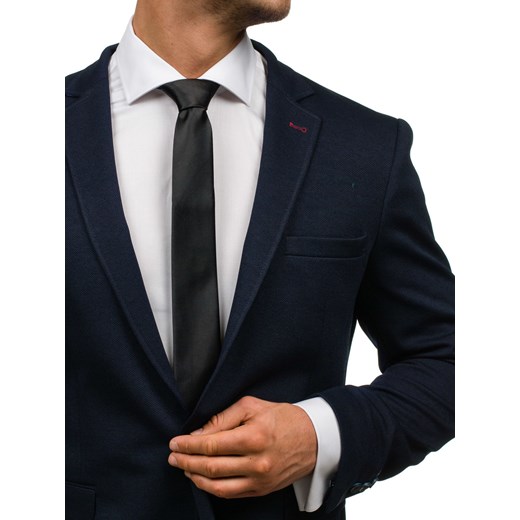 Elegancki krawat męski czarny wąski Denley K001