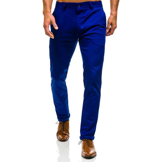 Spodnie chinosy męskie niebieskie Denley 0204