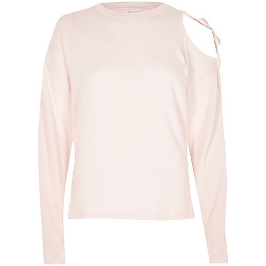 Pink long sleeve cut out shoulder top  River Island bezowy  