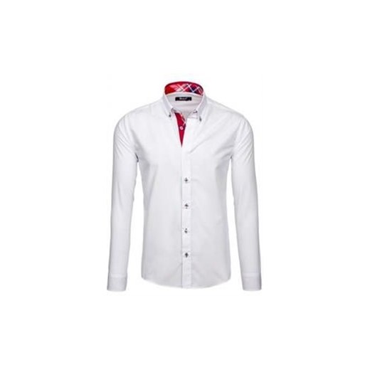 Koszula męska elegancka z długim rękawem biała Bolf 6930