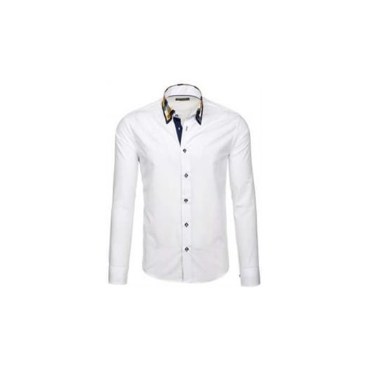 Koszula męska elegancka z długim rękawem biała Bolf 6966