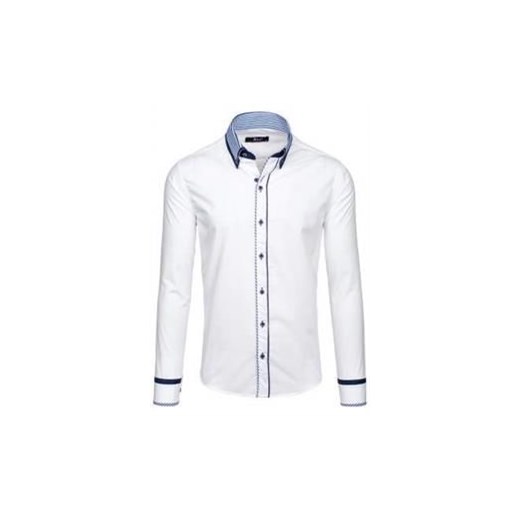 Koszula męska elegancka z długim rękawem biała Bolf 6936