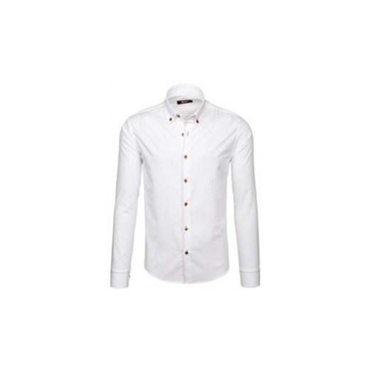 Koszula męska elegancka z długim rękawem biała Bolf 6964