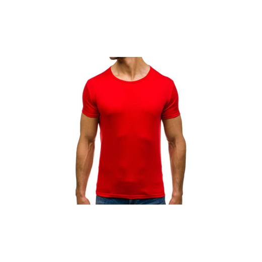 T-shirt męski bez nadruku czerwony Denley 2006