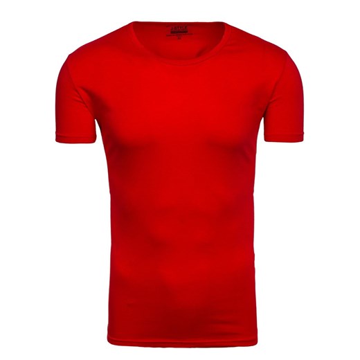 T-shirt męski bez nadruku czerwony Denley 2006