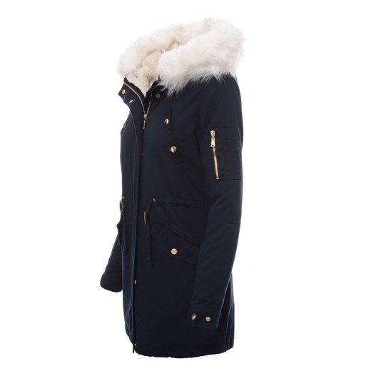 Damska kurtka parka 2w1 jesień/zima w kolorze granatowym  czarny XL brendi.pl
