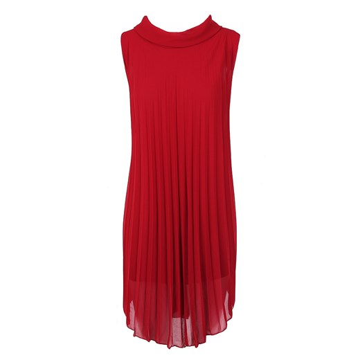 Sukienka plisowana TESLA bordowa Red 5 By Anja czerwony One Size MODOLINE.PL