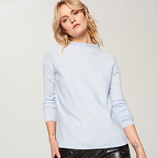 Reserved - Miękki sweter z półgolfem - Niebieski szary Reserved M 