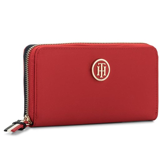 Duży Portfel Damski TOMMY HILFIGER - Poppy Lrg Za Wallet AW0AW04282 614 Tommy Hilfiger czerwony  eobuwie.pl