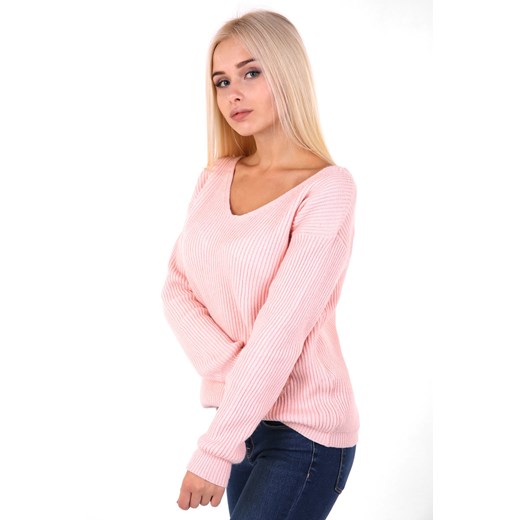 Sweter z wiązaniem KILA różowy