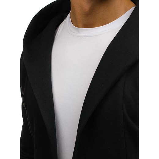 Długa bluza męska z kapturem czarna Denley 2038 Denley.pl  XL okazyjna cena  