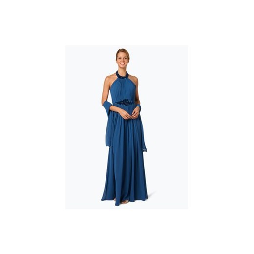 Luxuar Fashion - Damska sukienka wieczorowa z etolą, niebieski Luxuar Fashion  34 vangraaf