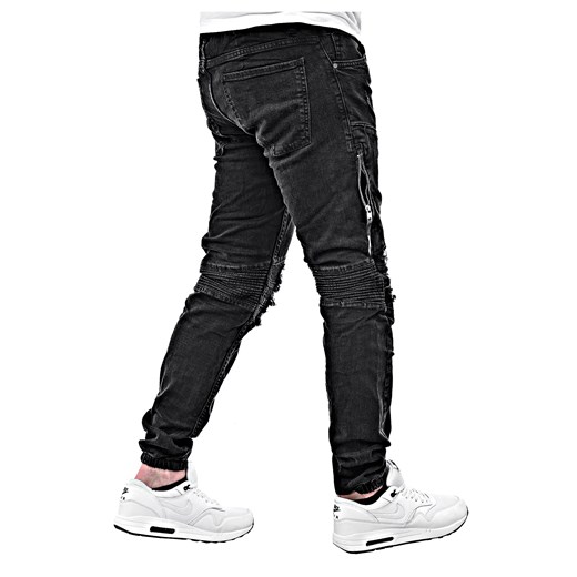 Spodnie jeansowe męskie - ta56 czarny Risardi 35 