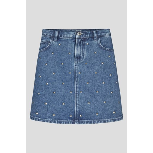 Jeansowa mini-spódniczka z dżetami niebieski Orsay 40 orsay.com
