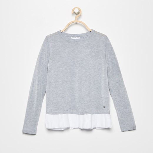Reserved - Sweter z łączonych materiałów - Szary