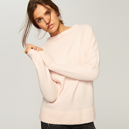 Reserved - Sweter ze stójką - Różowy