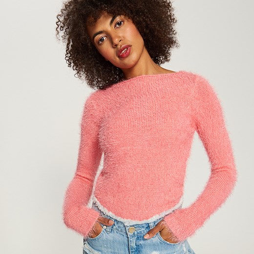 Reserved - Puszysty sweter - Różowy