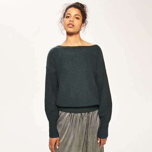 Reserved - Sweter z szerokimi ściągaczami - Zielony