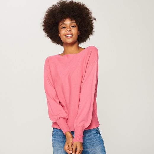 Reserved - Sweter z szerokimi rękawami - Różowy rozowy Reserved S 