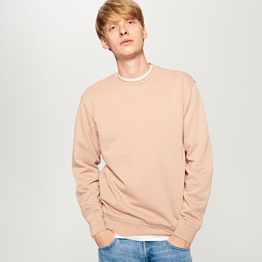 Reserved - Gładka bluza basic - Różowy bezowy Reserved S 