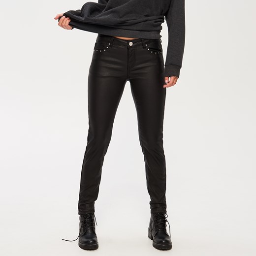 Sinsay - Połyskujące spodnie - Czarny Sinsay czarny XL 