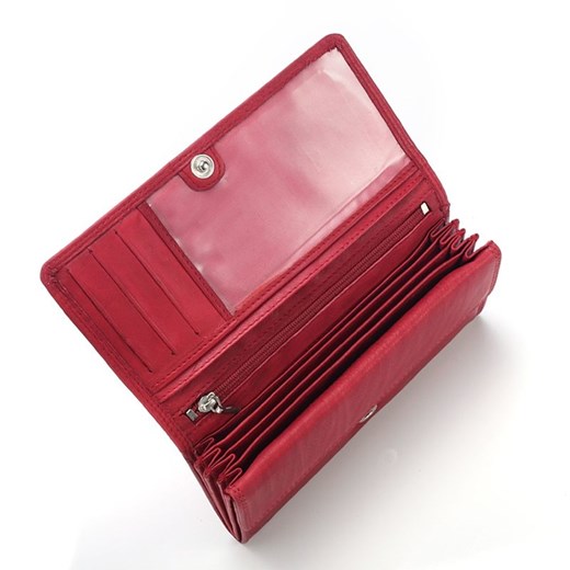 Jasnobrązowy Elegancki skórzany portfel damskie Idealny na prezent Money Maker czerwony One Size merg.pl