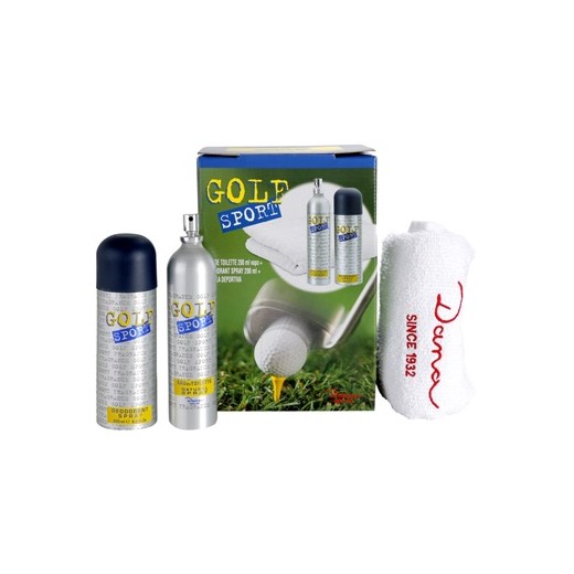 Dana Golf Sport zestaw upominkowy I. woda toaletowa 200 ml + dezodorant w sprayu 200 ml + ręcznik 48,5 x 77 cm
