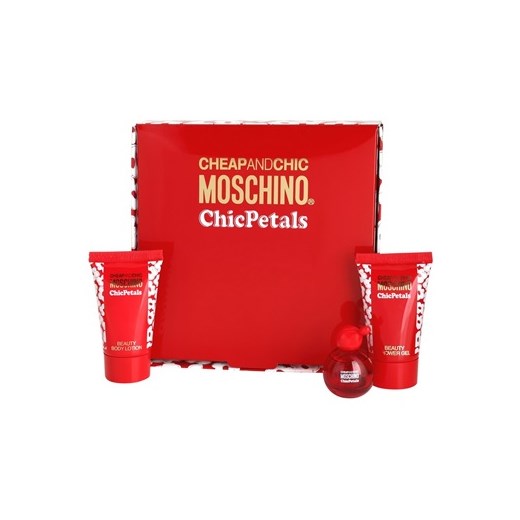 Moschino Cheap & Chic  Chic Petals zestaw upominkowy I. woda toaletowa 4,9 ml + żel pod prysznic 25 ml + mleczko do ciała 25 ml