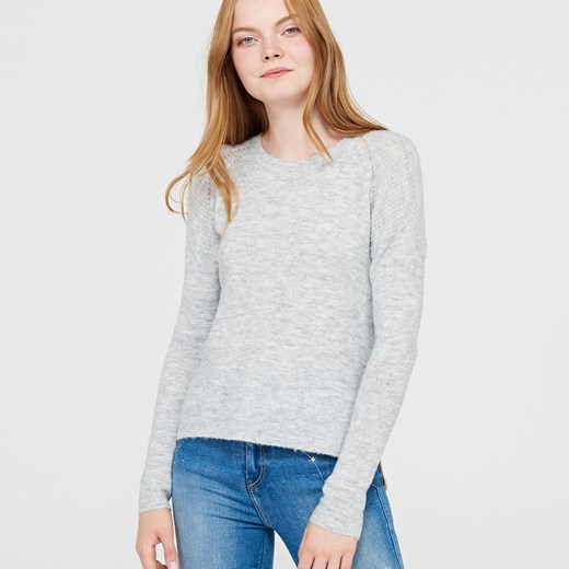 Cropp - Lekki sweter z reglanowym rękawem - Szary