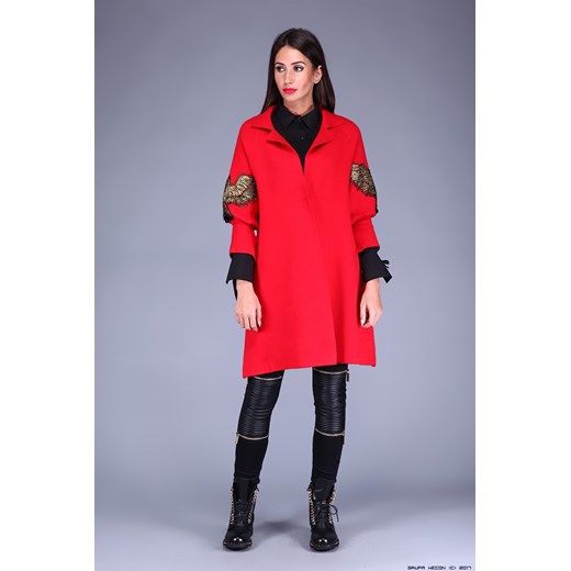 ANNA BIAGIOTTI ** Kaszmirowy w Czerwieni + Biżuteryne Orły Anna Biagiotti czerwony L/XL LUXURYONLINE
