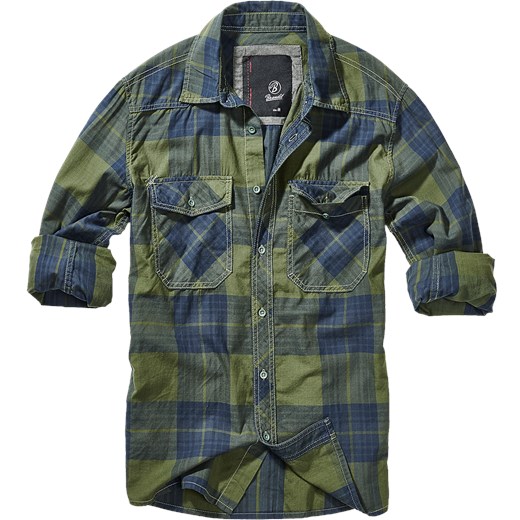 Brandit - Checkshirt - Koszula flanelowa - zielony niebieski